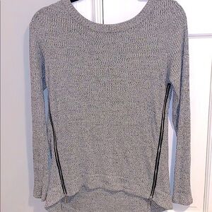 Rachel Roy Side Zipper Grey Marled Sweater Size XS